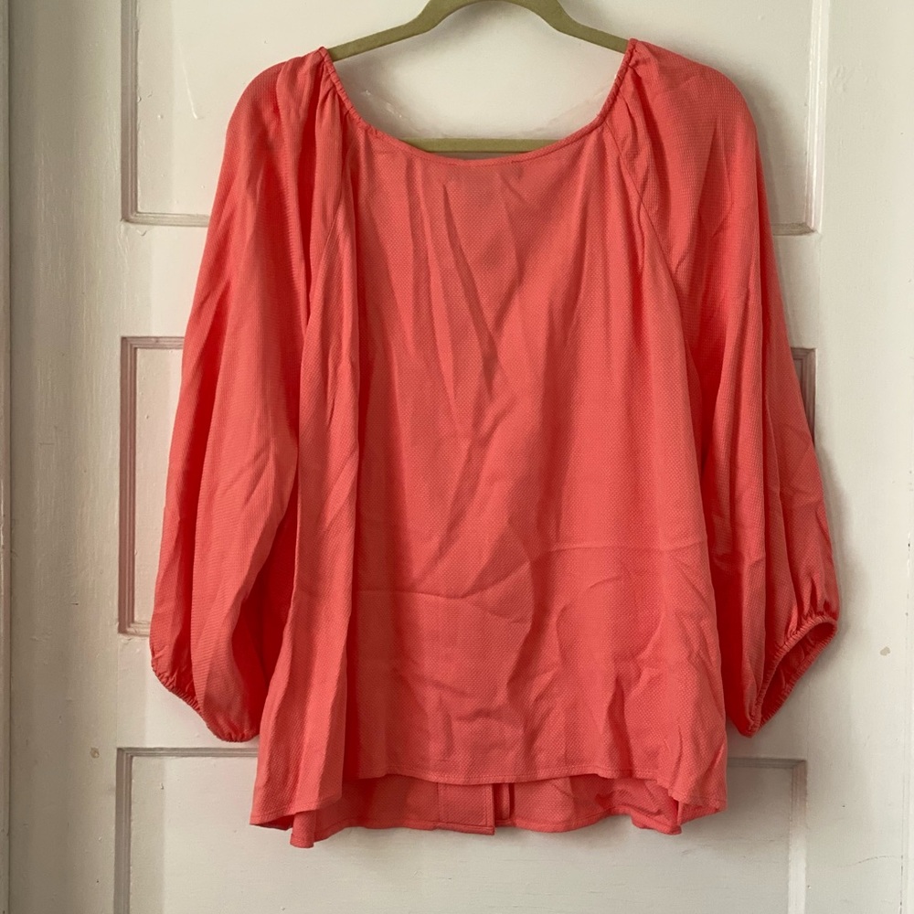 Sanctuary Mila Coral Button Front 3/4 Sleeve Textured Top Size 2X NWT - Picture 11 of 11